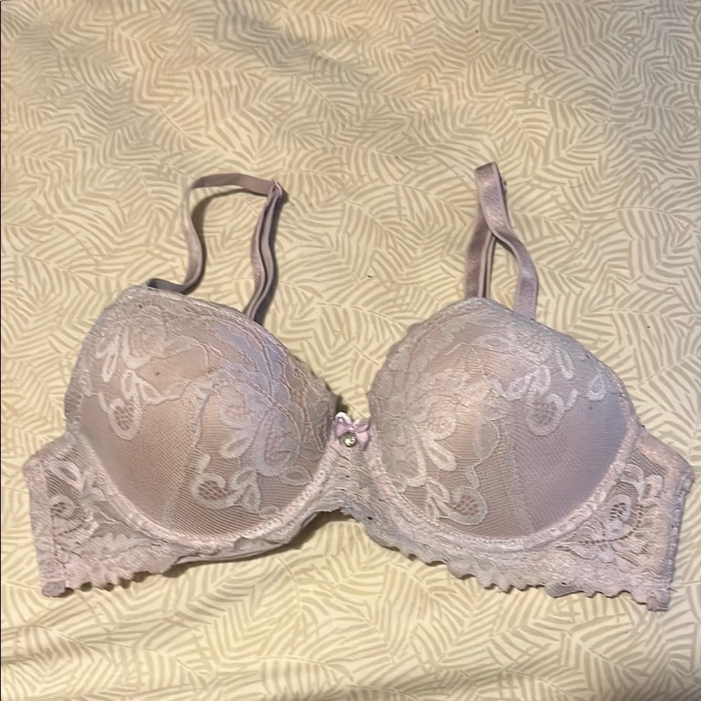 Elegant Lace Underwire Bra - Light Purple